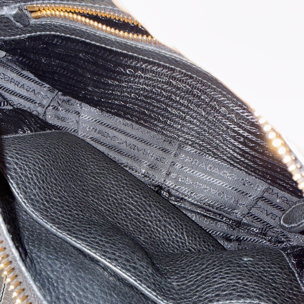 Prada Black Pebbled Leather Shoulder Bag Phenix Vitello - Picture 5 of 8